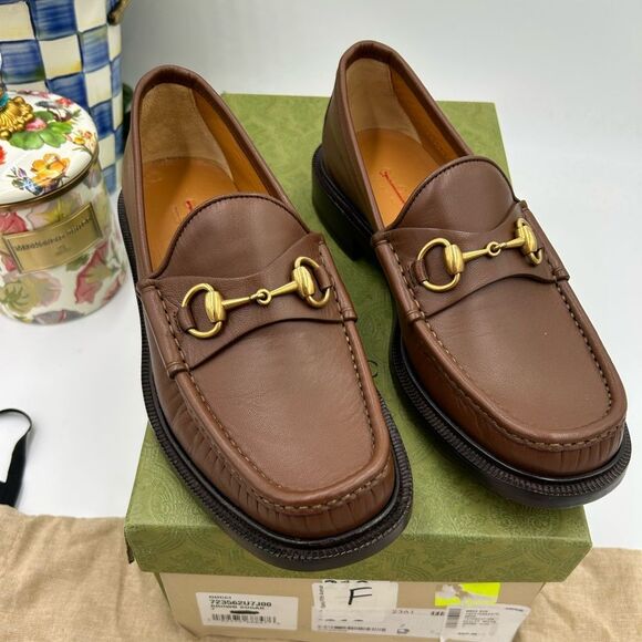 Men's Gucci horse bit  1953 Leather loafers size 7 fits 8  US made in Italy - Picture 1 of 11